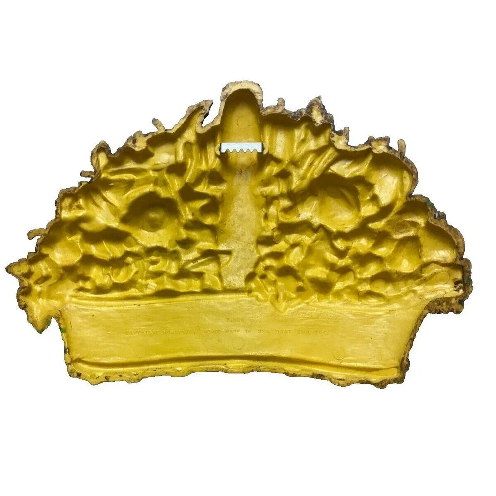 1978 Homco Fruit‎ Basket Wall Plaque Art Plastic Home Kitchen Farmhouse Decor